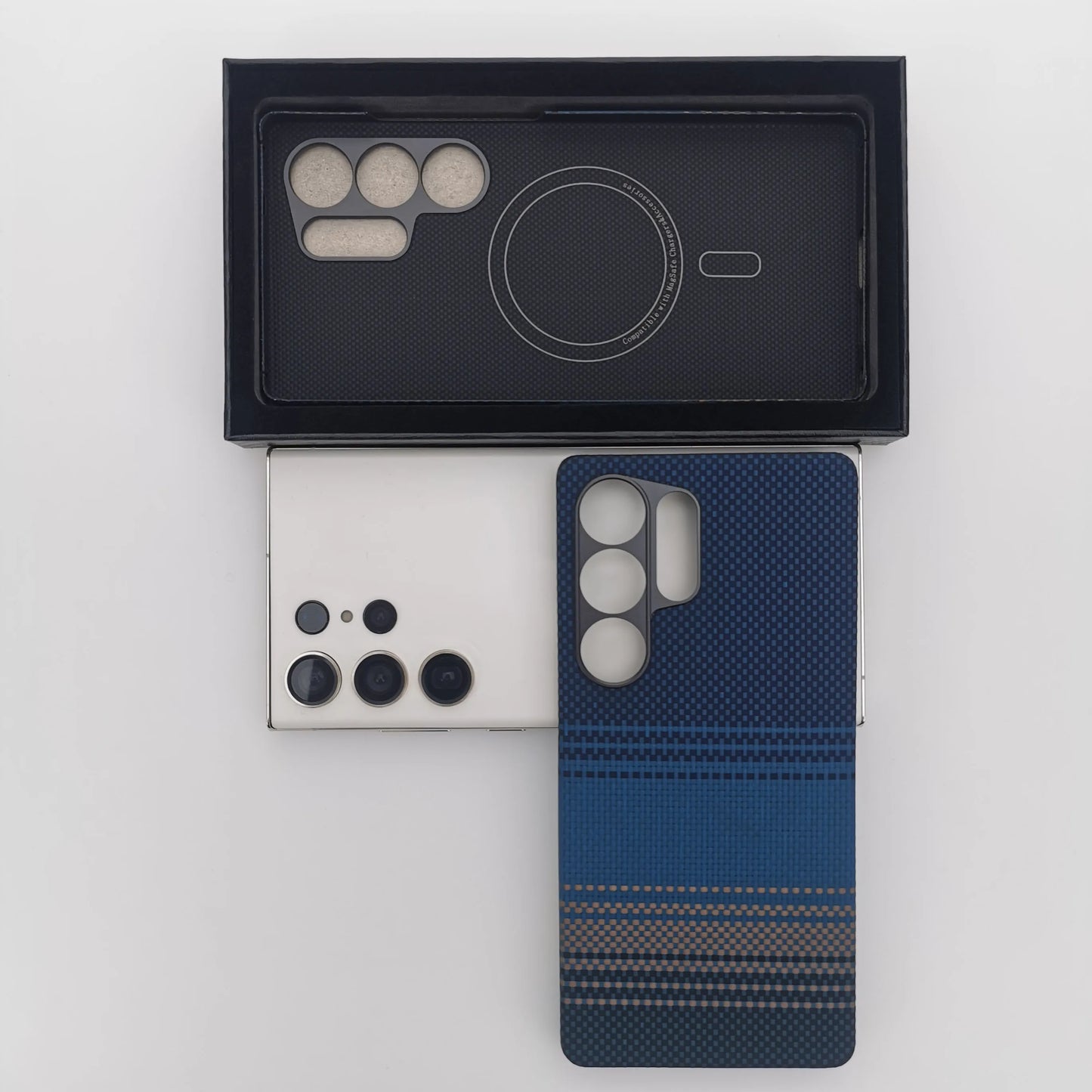 For Samsung Galaxy S25 Ultra Original Feel Ultra-Thin Real Aramid Carbon Fiber Case Built-in Magnetic Wireless Charging