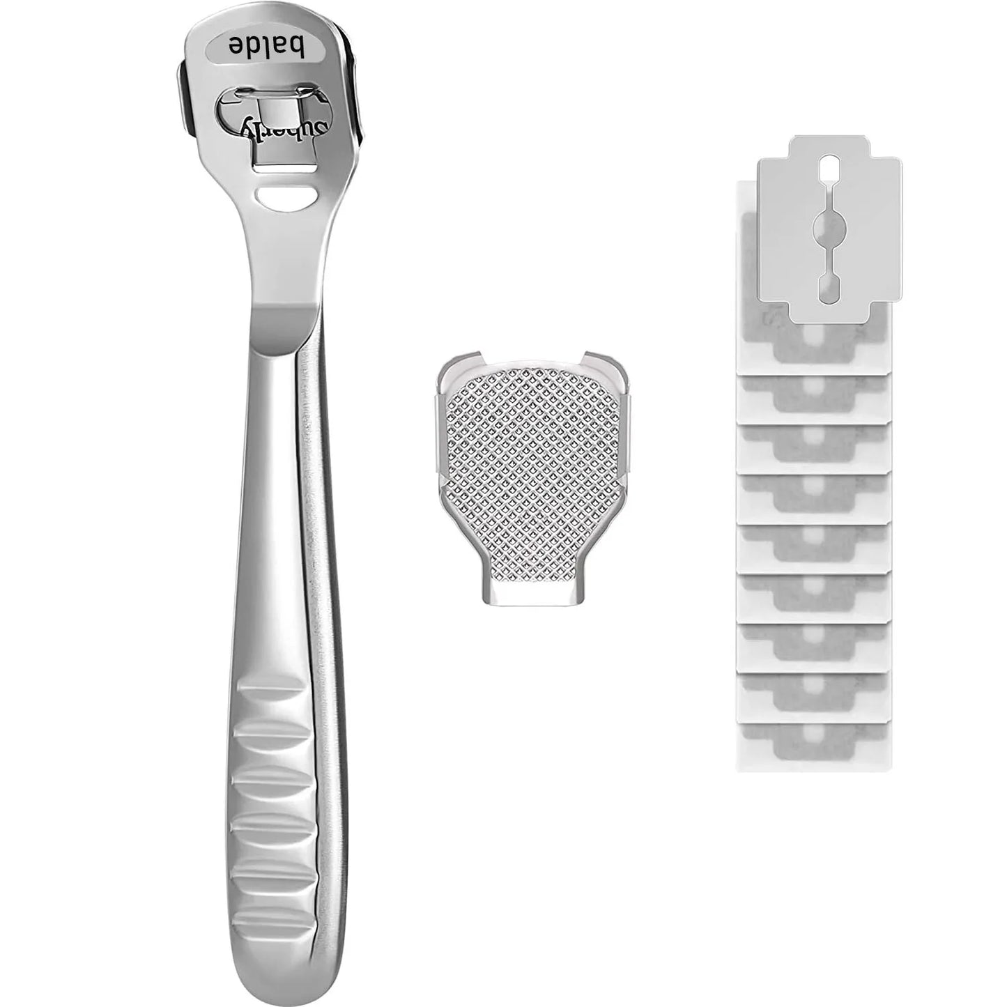 Stainless Steel Foot Callus Shaver Heel Hard Skin Remover Hand Feet Pedicure Razor Tool With 10pcs Blades Foot Care Foot File