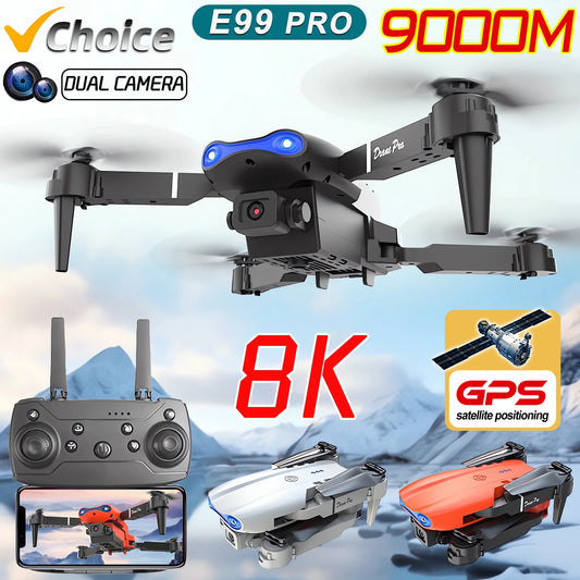 New E99Pro RC Drone 4K Professinal With Wide Angle Dual HD Camera Foldable RC Helicopter 5G WIFI FPV Height Hold Apron Sell