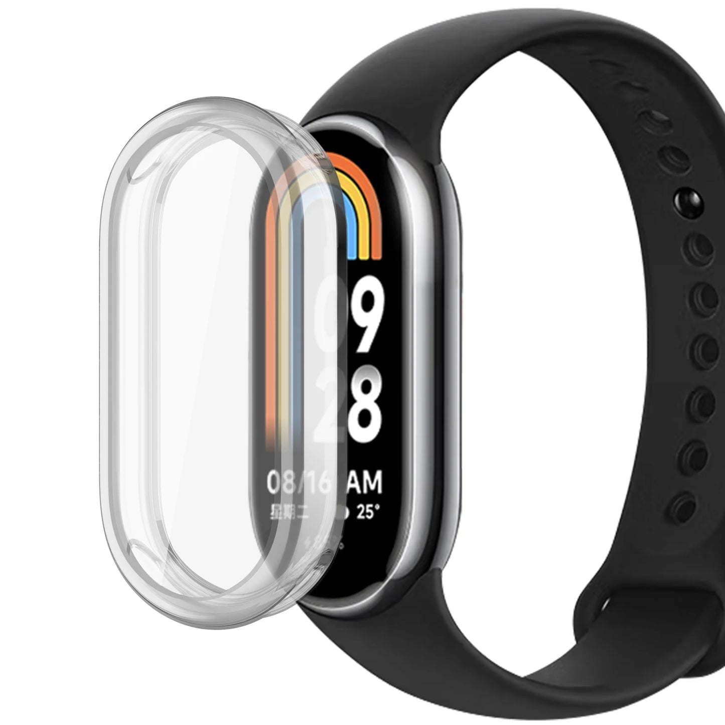 Full Cover Case for Mi Band 8 Screen Protector 3D Film for Xiaomi Miband 8 NFC Shockproof Frame Case Cover Protection
