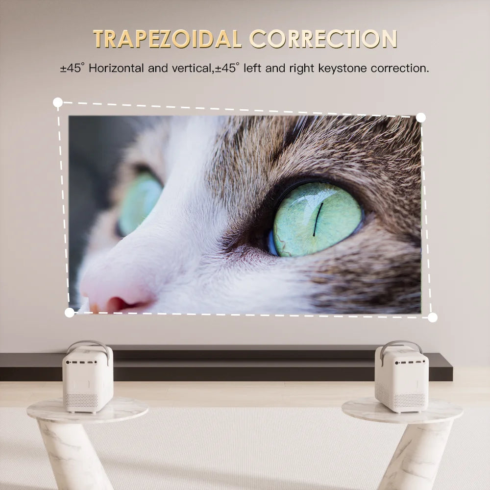 HONGTOP P10 Smart 4K Android WiFi Portable 1080P Home Theater Video LED Bluetooth Mini Projector 4GB 64GB Android 10  Projector