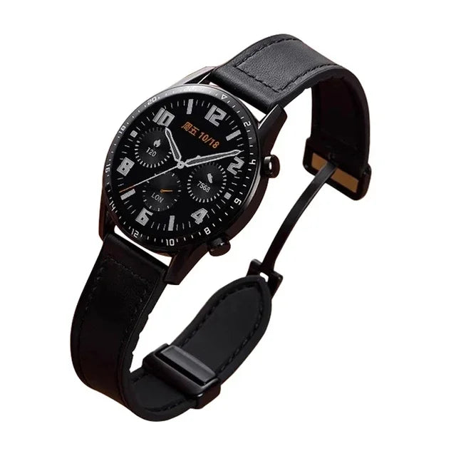 Leather Silicone Strap For Samsung Galaxy Watch 4 5 6 7 40mm/44mm Magnetic Band For Galaxy Watch 4/6 Classic 43 47mm 42 46mm