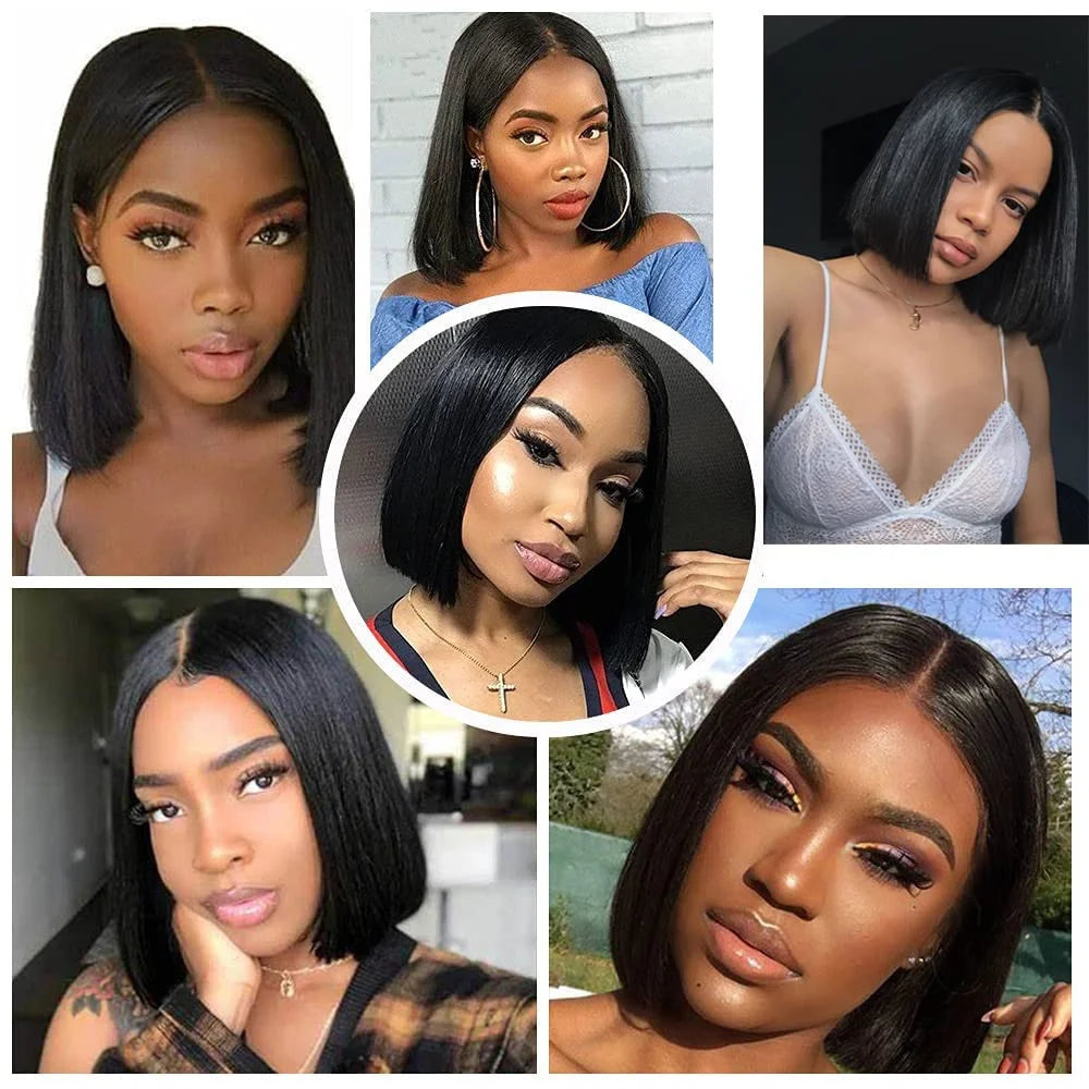 Bone Straight Bob 13x4 Lace Front Human Hair Wigs 13x4 Lace Frontal Wig Transparent Lace Frontal Wig Brazilian Remy Hair Wigs