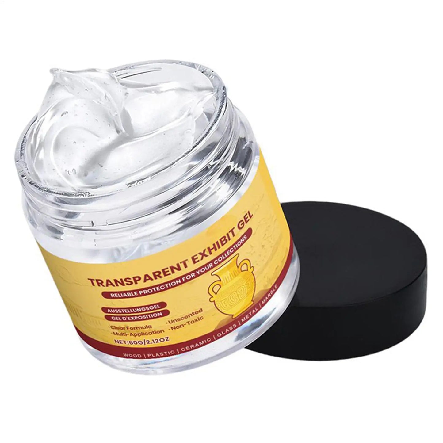 60g Crystal Clear Museum Wax Exhibit Gel Reusable Clear Removable Adhesive For Antiques Glass Ceramics Figures Decorations
