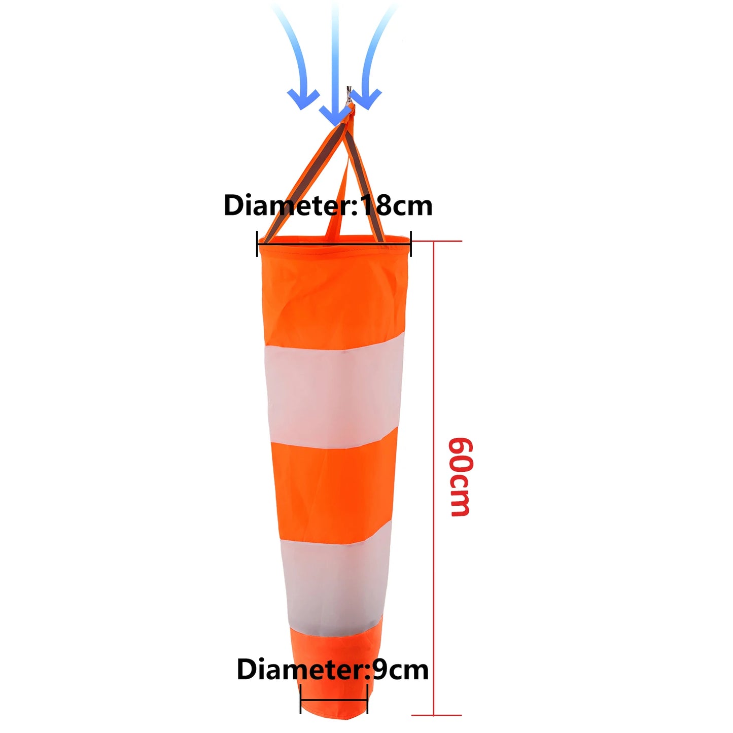 60/80/100cm Windsock Weathervane Scratchproof Windproof Fluorescent Reflective Windsock Weather Bag Wind Vane Wind Wind Direct