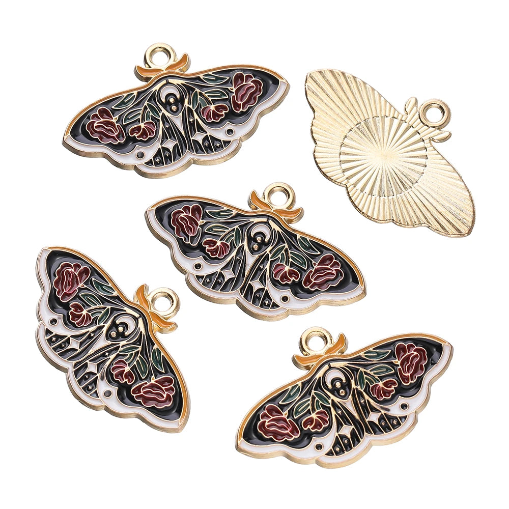 10Pcs/lot 10 Styles Alloy Metal Drop Oil Butterfly Charms Animal Pendant For DIY Bracelet Necklace Jewelry Making Accessories
