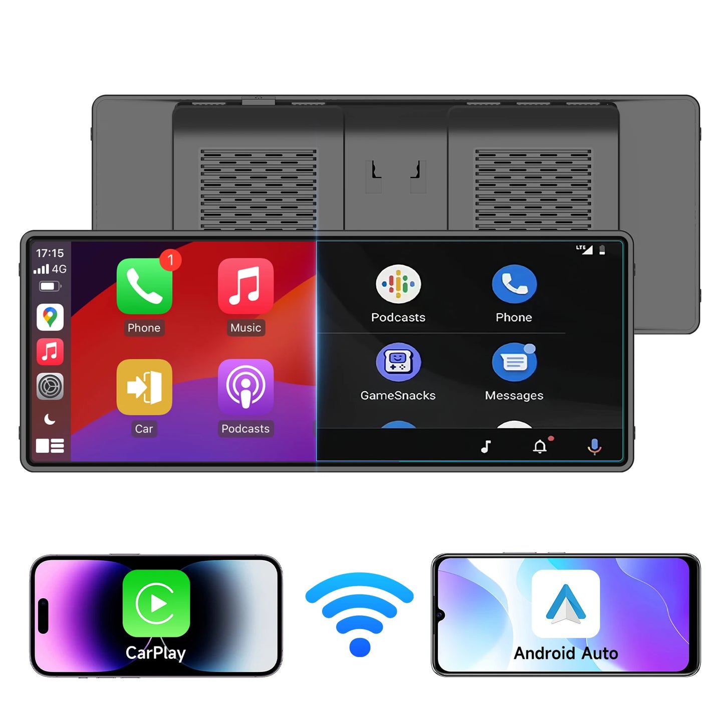 Universal Portable Wireless Carplay Car Stereo, 10.26" inch HD Touchscreen for Car with CarPlay & Android Auto with Mirror Link