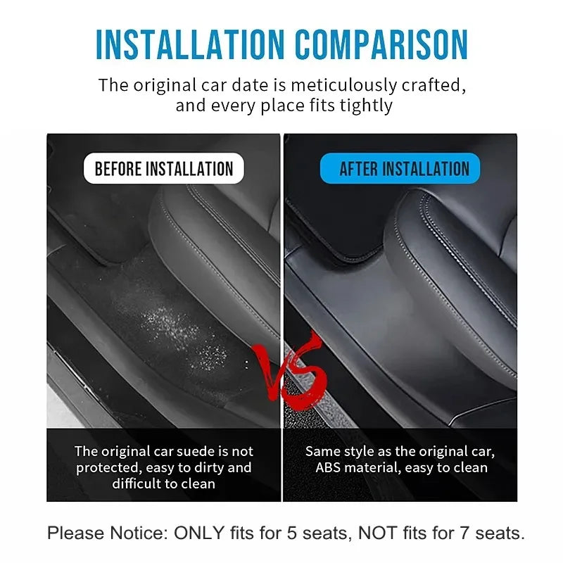 For Tesla ModelY Rear Door Kick Plate Rear Built-in Welcome Threshold Strip Protection Modification Accessories