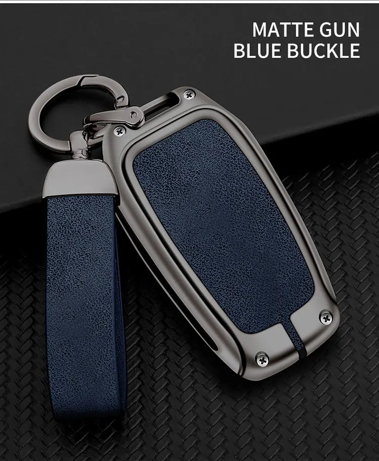 New Zinc Alloy Leather Car Key Case Cover Shell For Toyota CHR Hilux Fortuner Land Cruiser 200 Camry Corolla Crown RAV4 Highland