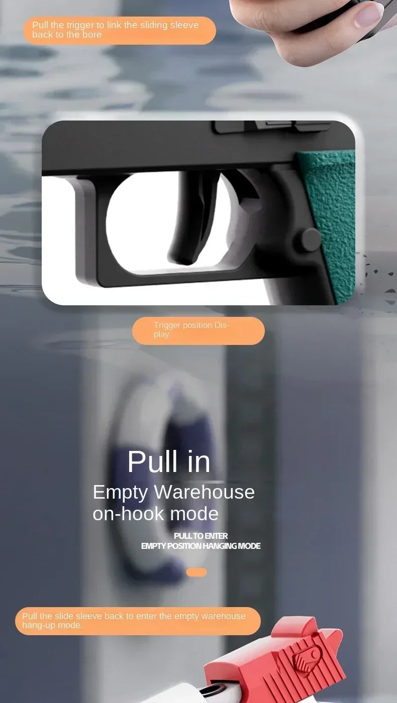 Desert Eagle Large Water Gun Capacity High Voltage Linkage Continuous Fire Glock Summer Water Battle Beach Children's Water Gun