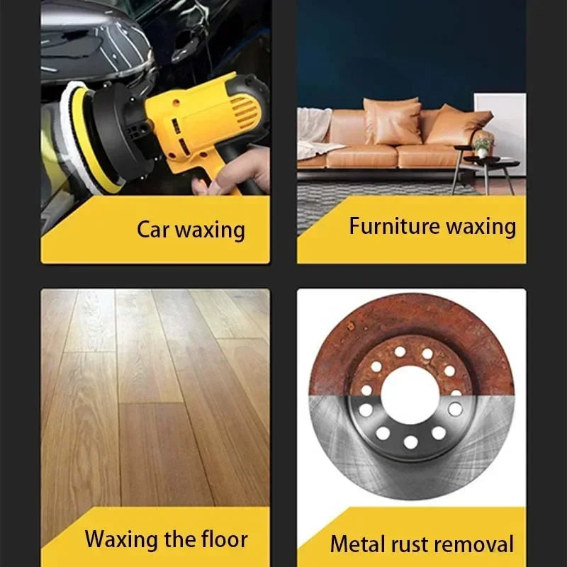 Electric Car Polisher Waxing Machine Automotive Scratch Repair Small Flat Polishing Tool with EU Plug for Auto Detailing