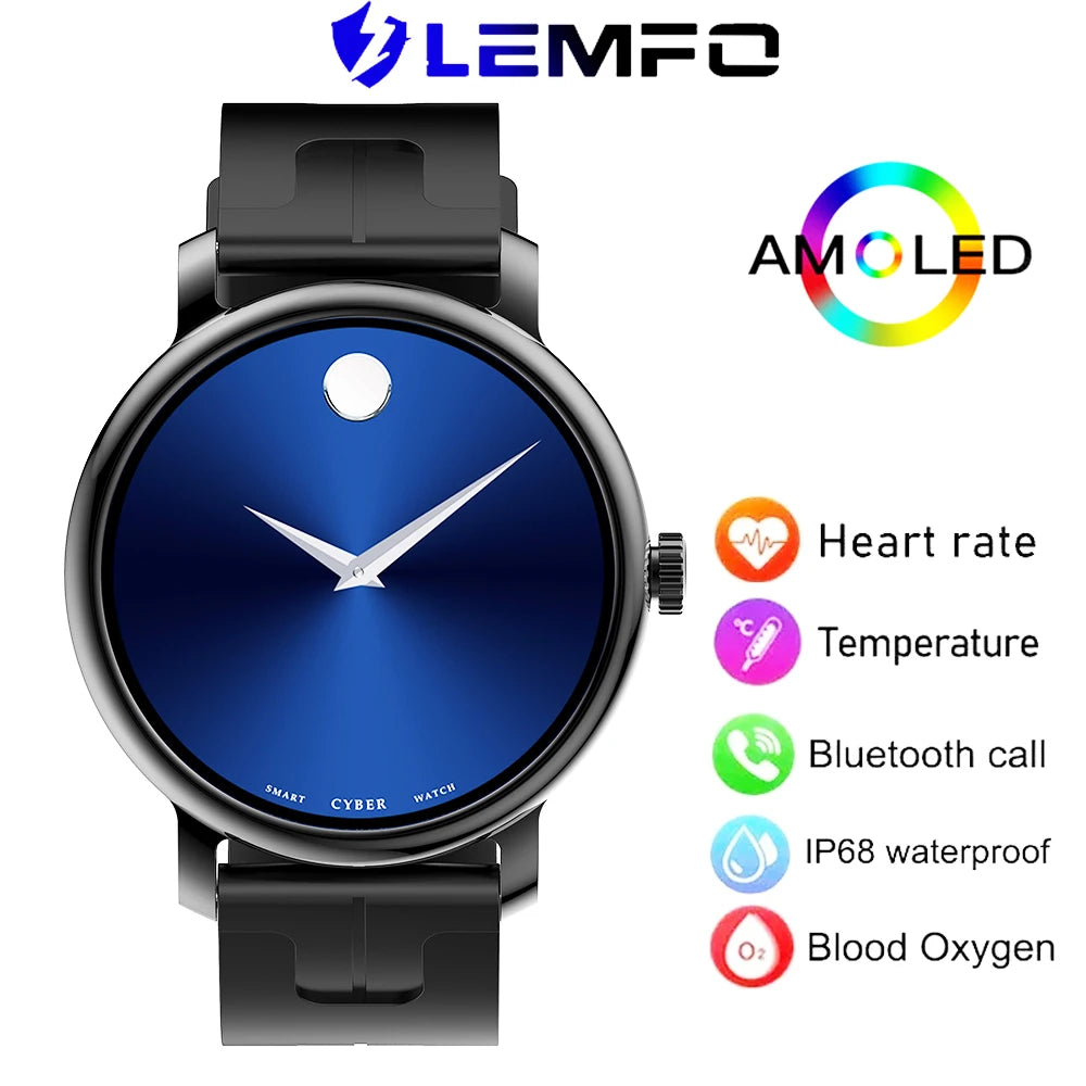 LEMFO Amoled Smart Watch 2024 HD Screen Bluetooth Call IP68 Waterproof New Smart Watches For Men Heart rate 1.43 inch 466*466