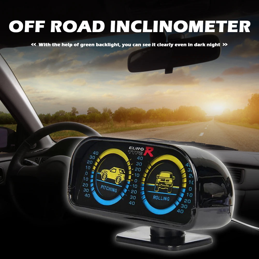 Inclinometer Clinometer Two-Barreled Backlight Car Angle Tilt Inclinometer Car Compass LED Inclinometer Off Road 4x4 Accessories