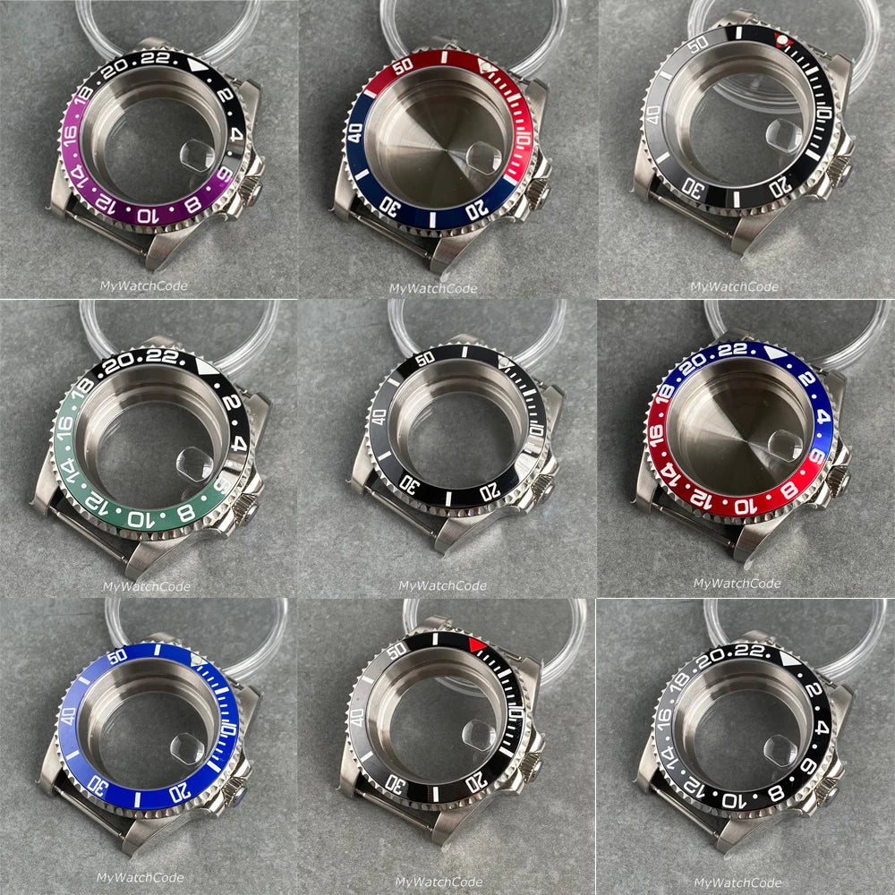40mm Sub GMT Watch Case for NH34 NH35 NH36 NH37 NH38 NH39 NH70 NH72 Movement 120Click Bezel 200m Waterproof Resistant Steel