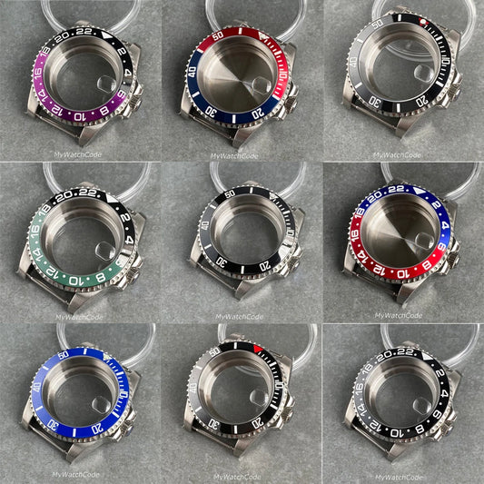 40mm Sub GMT Watch Case for NH34 NH35 NH36 NH37 NH38 NH39 NH70 NH72 Movement 120Click Bezel 200m Waterproof Resistant Steel