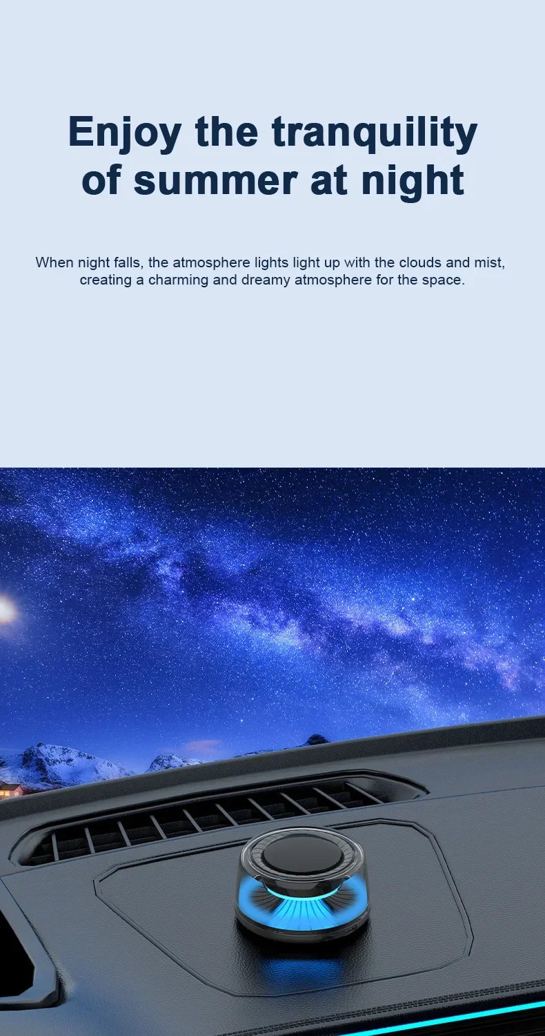 Car Air Freshener Electric Auto Aroma Diffuser Auto on/Off Essential Oil Diffuser Adjustable Intensity Aromatherapy Diffuser