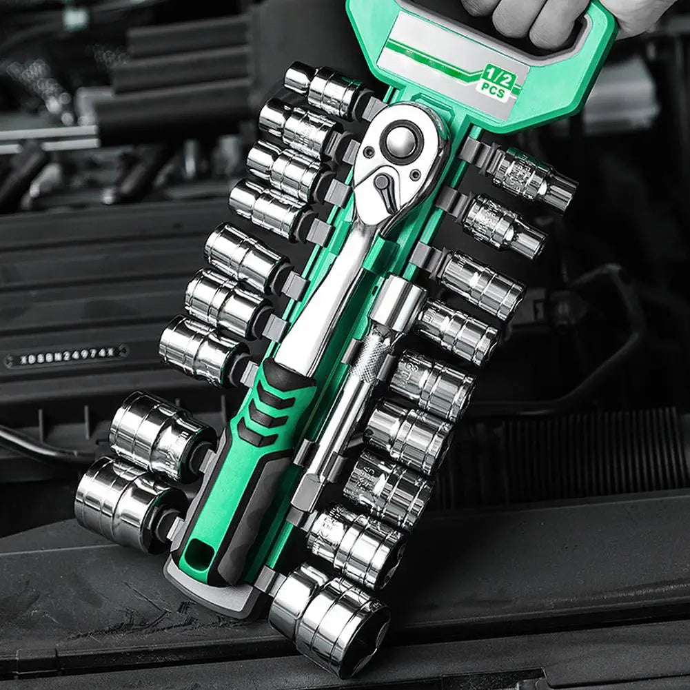 Ratchet Socket Wrench Set 1/4 3/8 1/2 Combination Motorcycle Car Repair Hand Tools Spanner Sleeves Head Auto Repairing Kit