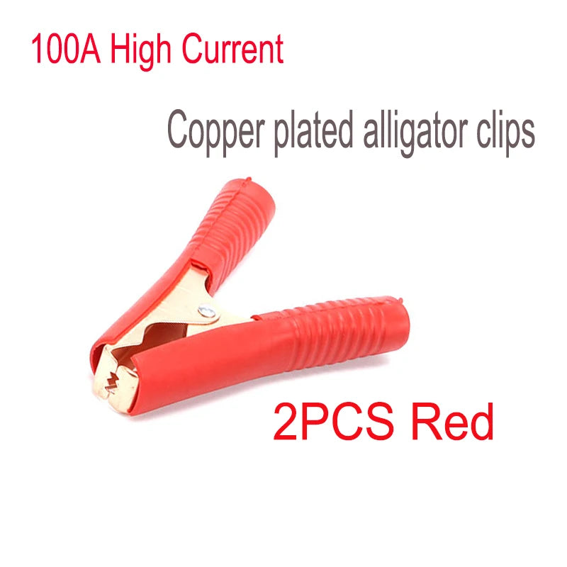 Alligator Clips wire Metal Connector DIY Clips Test Probe Black Red Color  Cableinsulated clamp testing Clamp Jumper Line