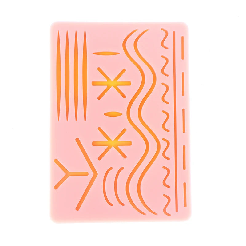 Skin Suture Kit Training Model Medical Silicone Suture Practice Pad Surgical Suture Pad Human Traumatic Skin Model