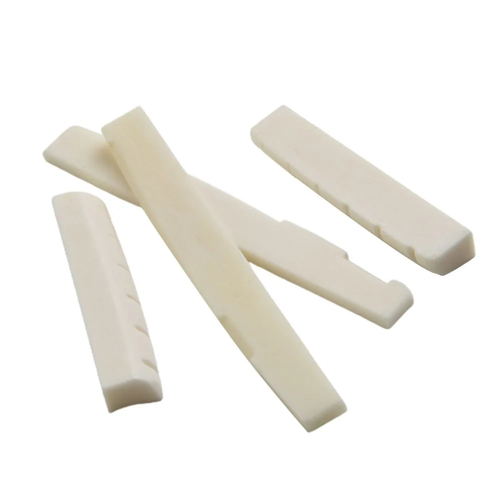 2 Sets 4 Pcs 6 String Acoustic Guitar Bone Bridge Saddle 72mm And Nut 43mm Cow Bone Nut Top Folk Pillow Folk Bottom Pillow