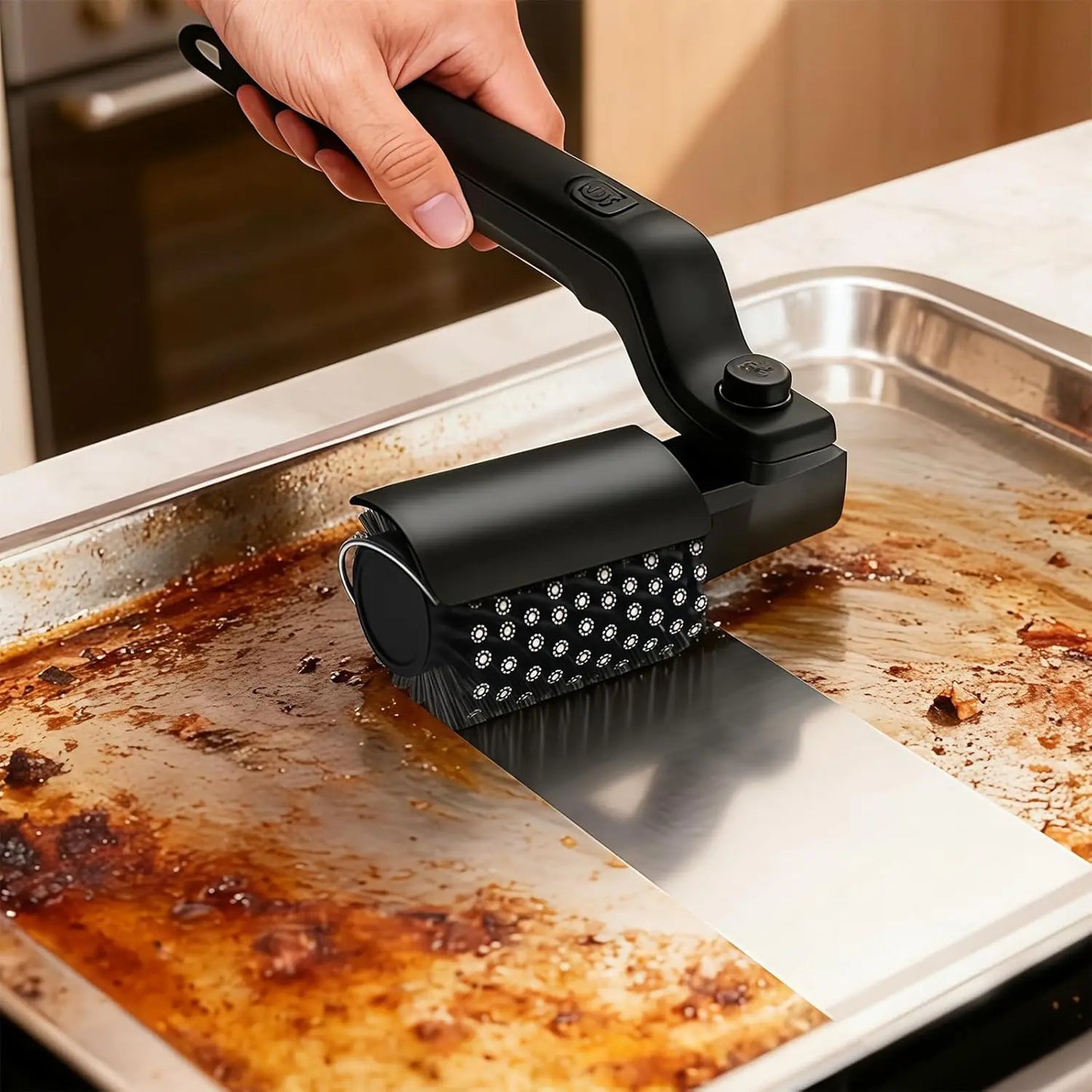 Electric Grill Brush Cleaning BBQ Cleaner Brush Cordless Rechargeable Rotary Adjustable Outdoor Heavy oil Stains Clean Tool