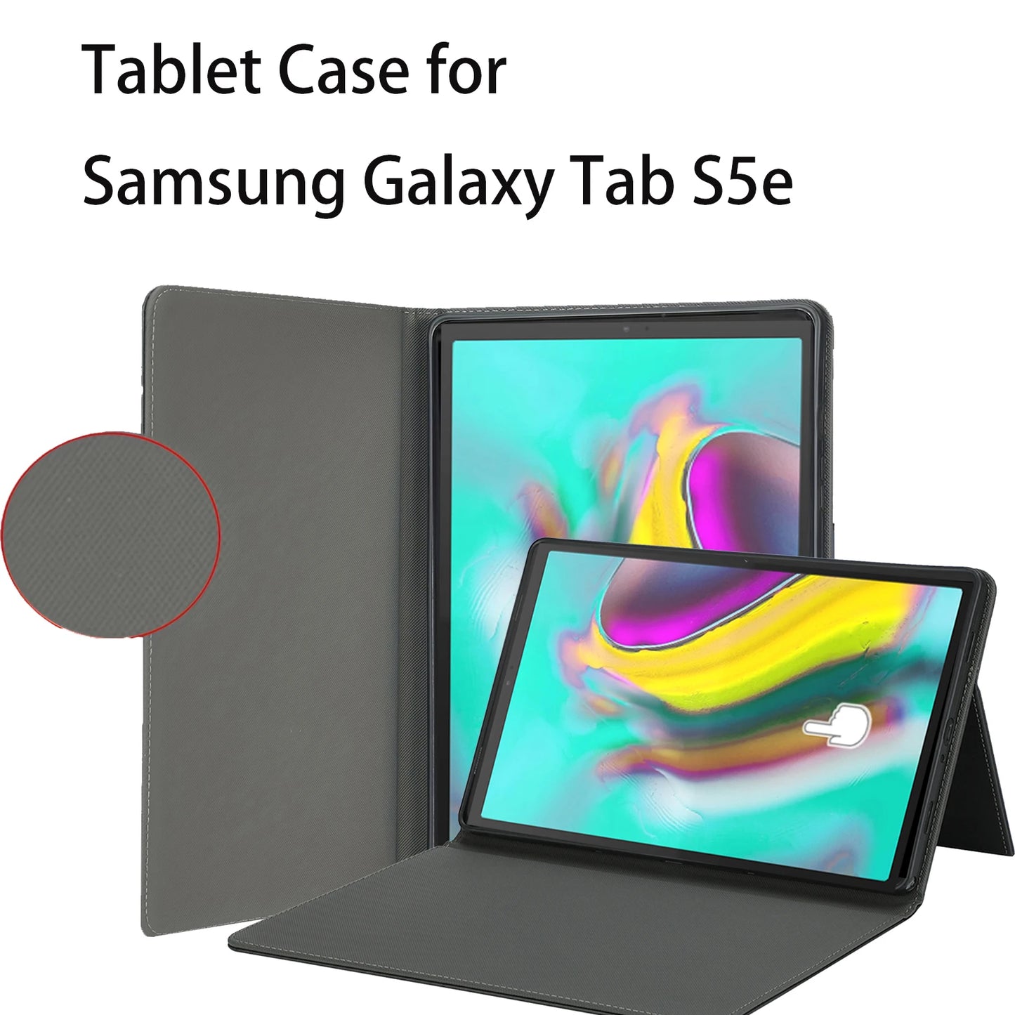 Tablet Case for Samsung Galaxy Tab S5e Protective Cover Kickstand Function Shockproof (PU leather+ TPU Cover)