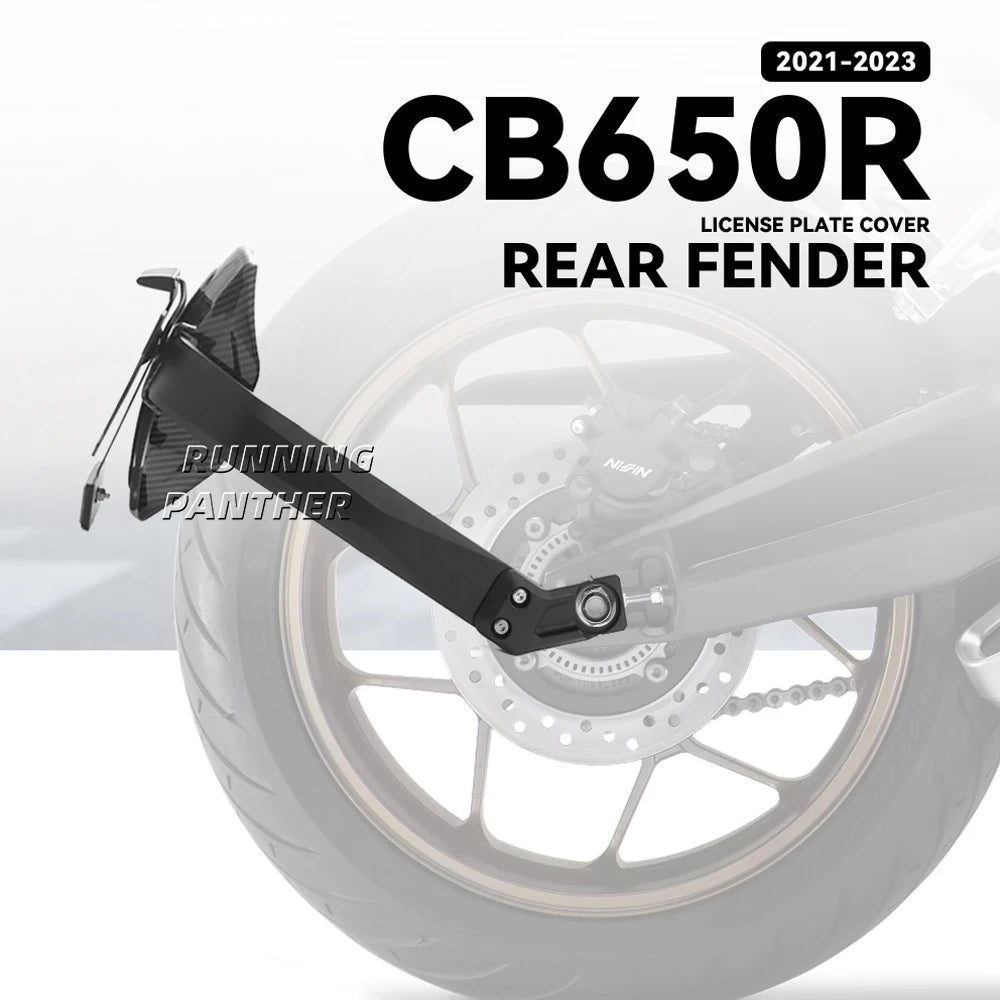 NEW Motorcycle Rear Wheel Mudguard Fender With License Plate Holder LED Light For Honda CB650R CB 650 R CB 650R 2021 2022 2023