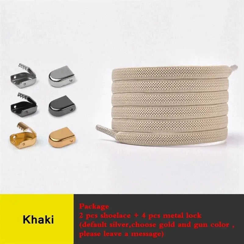 Elastic Flat Shoelaces No Tie Shoe Laces Outdoor Leisure Sneakers Quick Safety Flat Shoe Lace Kids and Adult Unisex Lazy Laces
