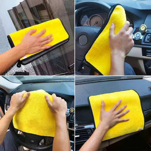 Wholesale and retail Car Wash Towels Cleaning Cloth Absorbent Dry Cloth General Purpose Microfiber Towel Thickened Yellow