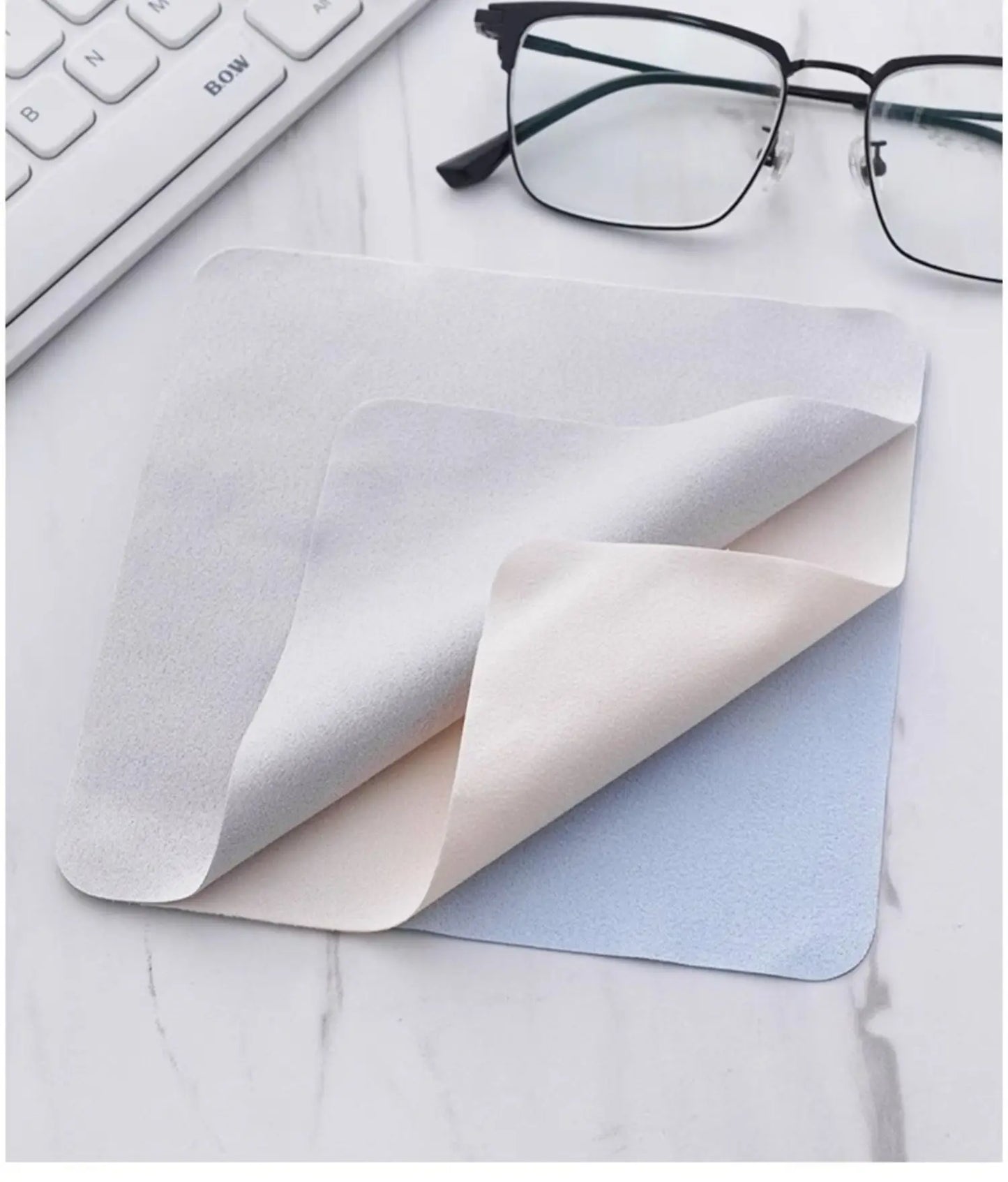 Microfiber suede material for eyeglass cloth.