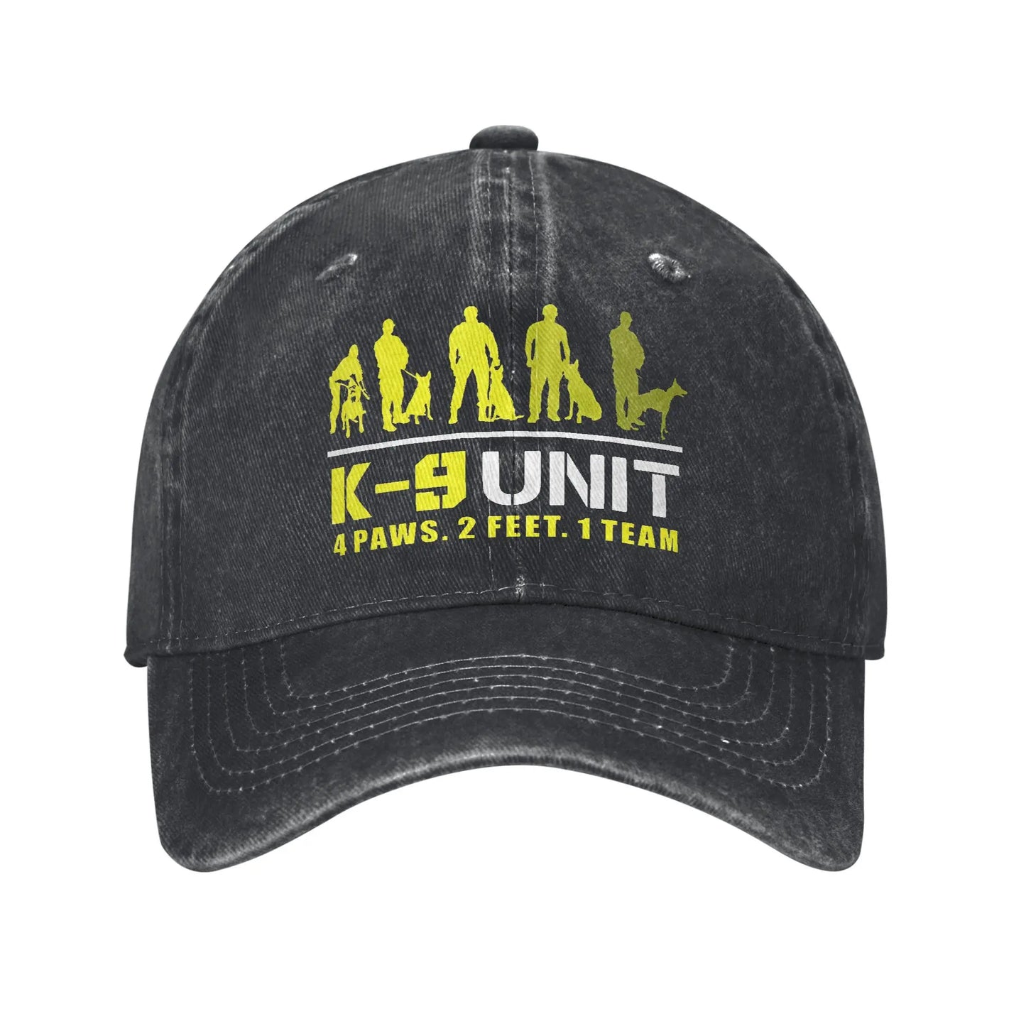 K9-Unit-Malinois-Team Handler Baseball Caps Distressed Denim Tactical Police Dog Squad Headwear Unisex Outdoor Workouts Gift Hat