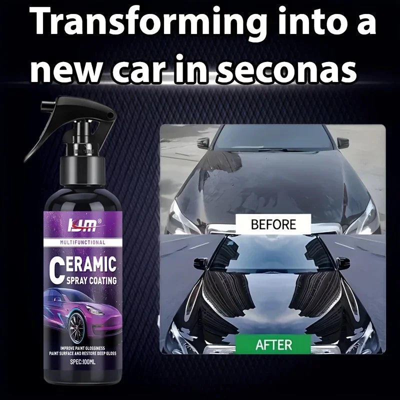 3-in-1 car nano coating spray - instant gloss enhancement, scratch-resistant and stain-resistant paint protection liquid wax