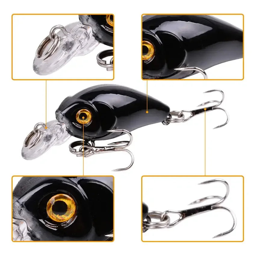 9 Pcs, Fishing Lure Set Minnow Baits Kit Wobbler Crankbaits with Hooks Hard Popper Lures for Saltwater Freshwater Trout Bass