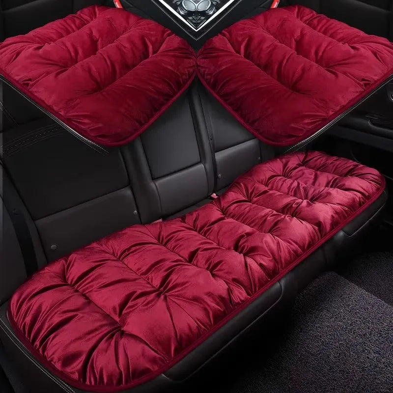 Winter Car Seat Cover with Back Pad Warm Slip-resistant Car Seat Cushion Chair Protector Universal for Suv Pick-Up Truck Sedan