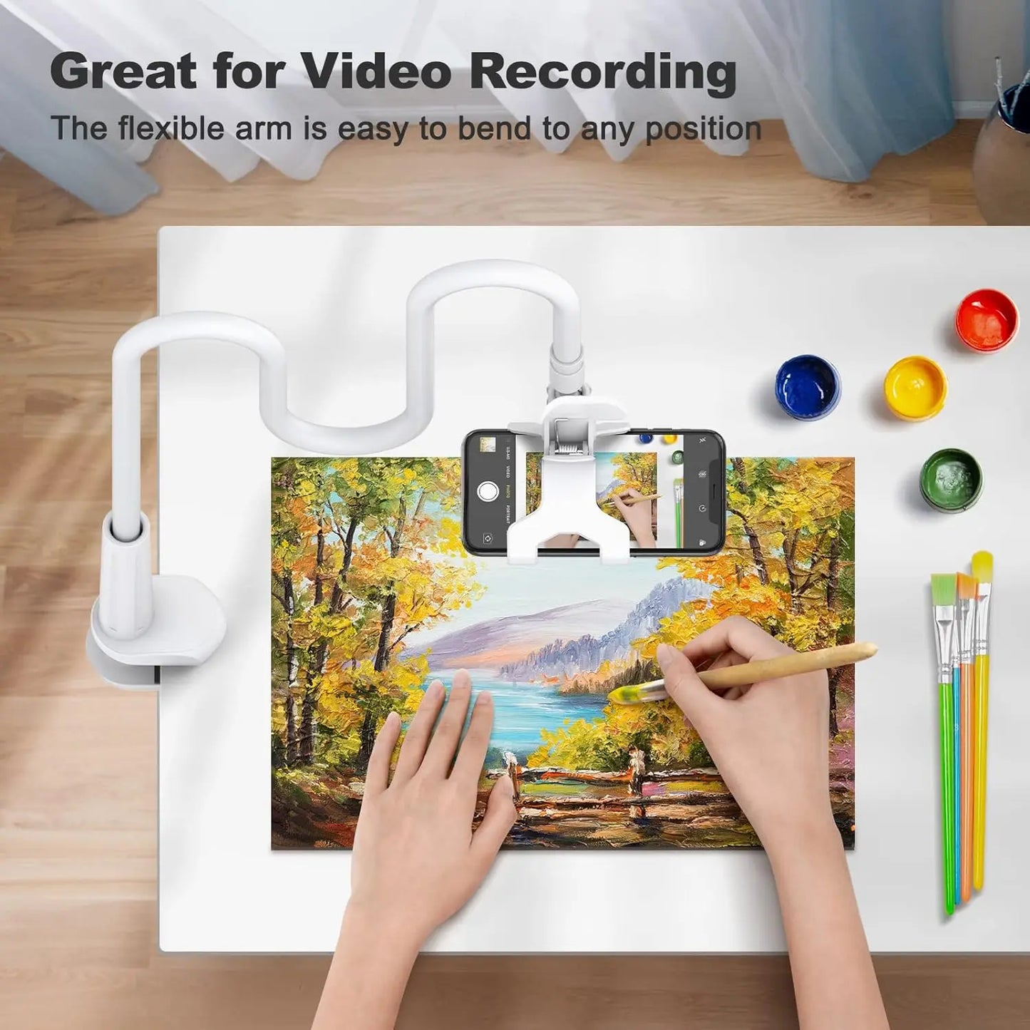 100cm 39.37" Phone Holder Stand Lazy Bracket Headrest Bed 360 Flexible Long Arms Clamp Mount For iPhone Samsung 3.5~6.7" Devices