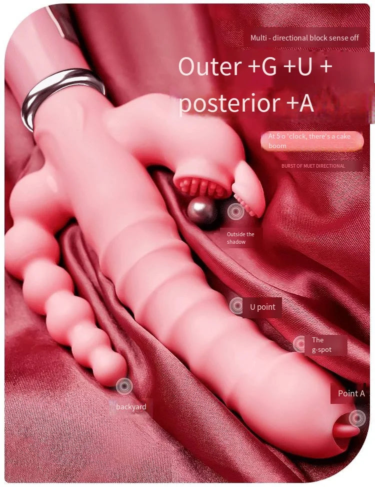 LicklIp 3 In 1 Dildo Rabbit Vibrator Tongue Licking Double Rod Masturbation Anal Clit Vibrator Sex Toys for Women