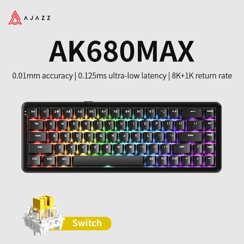 AJAZZ AK680MAX-wireless gaming keyboard, new hall effect switch, fast trigger magnetic keyboard, mechanical keyboard