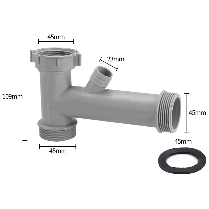 Sink Drain Pipe Adapter Y Shaped Basin Sewer Branch Connector Overflow Tube Thread Hose Joint for Kitchen Bathroom Accessories