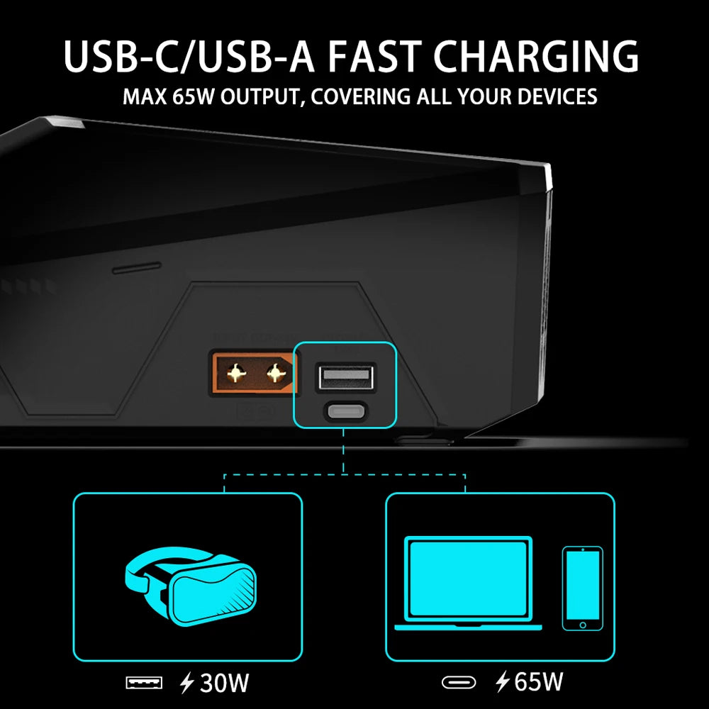 ToolkitRC Q6AC Charger AC 400W/DC 1000W 4CH output Built-in 65W USB A/TYPEC Output ,LiPo, 1-6S，NiMH 1-16S,PB 1-10S Charger IPS