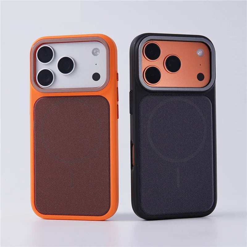 Original Tech Woven Canvas Magnetic Animation Phone Case For iPhone 17Pro 15 16 17Pro Max For Magsafe Matte Hard Protect Cover
