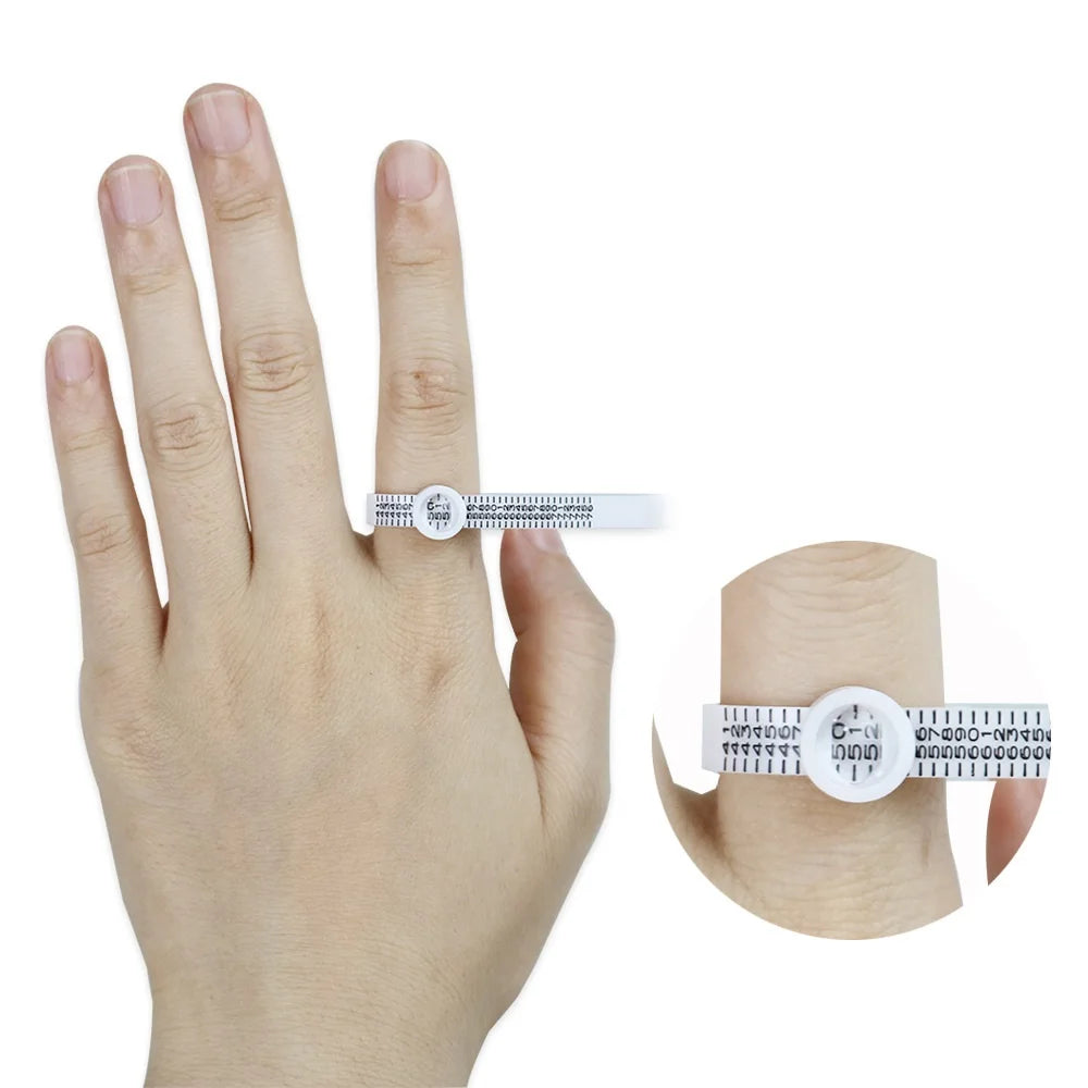 Ring Ruler Ring Measuring Tape Ring Measuring Tool Annular Coil Finger Size Filter with Magnifying Glass US UK EU HK Size