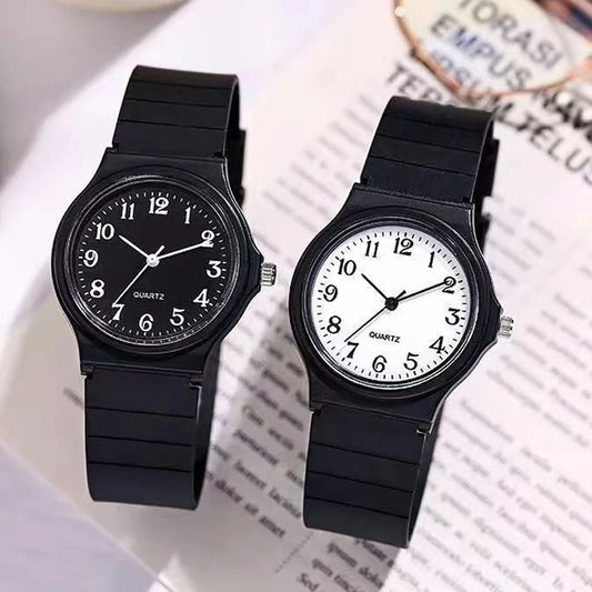 YIKAZE Exam Watch Silicone Strap Simple Women Watch Student Ladies Quartz Wristwatch Waterproof Round Small Dial for Women