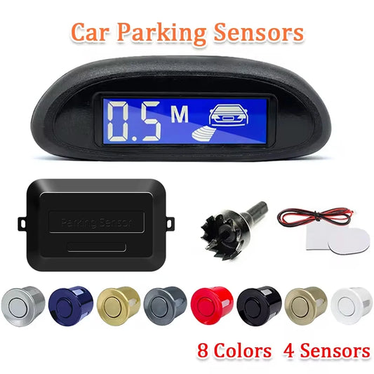 Sinovcle Parking Sensor For Car With Auto Parktronic Reverse LED Monitor 4 Sensors Radar Detector System Backlight Display