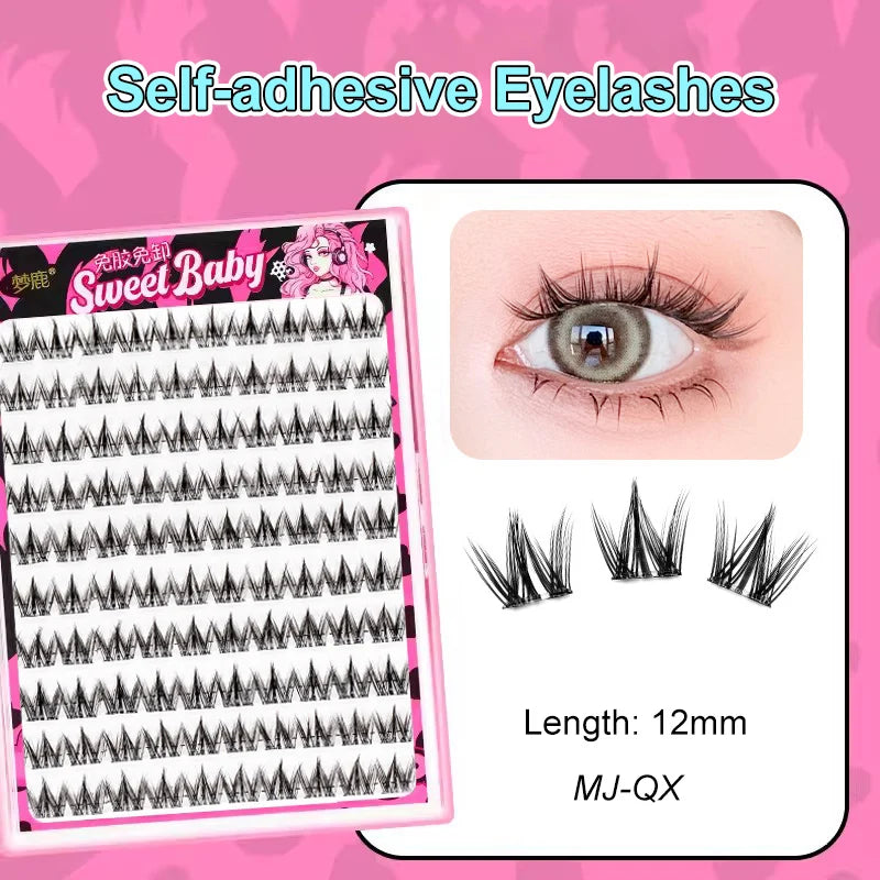 Self Adhesive Eyelashes Cluster Lashes No Glue Individual Lashes  Soft  Idol Lash Clusters Reusable Self Adhesive Lashes