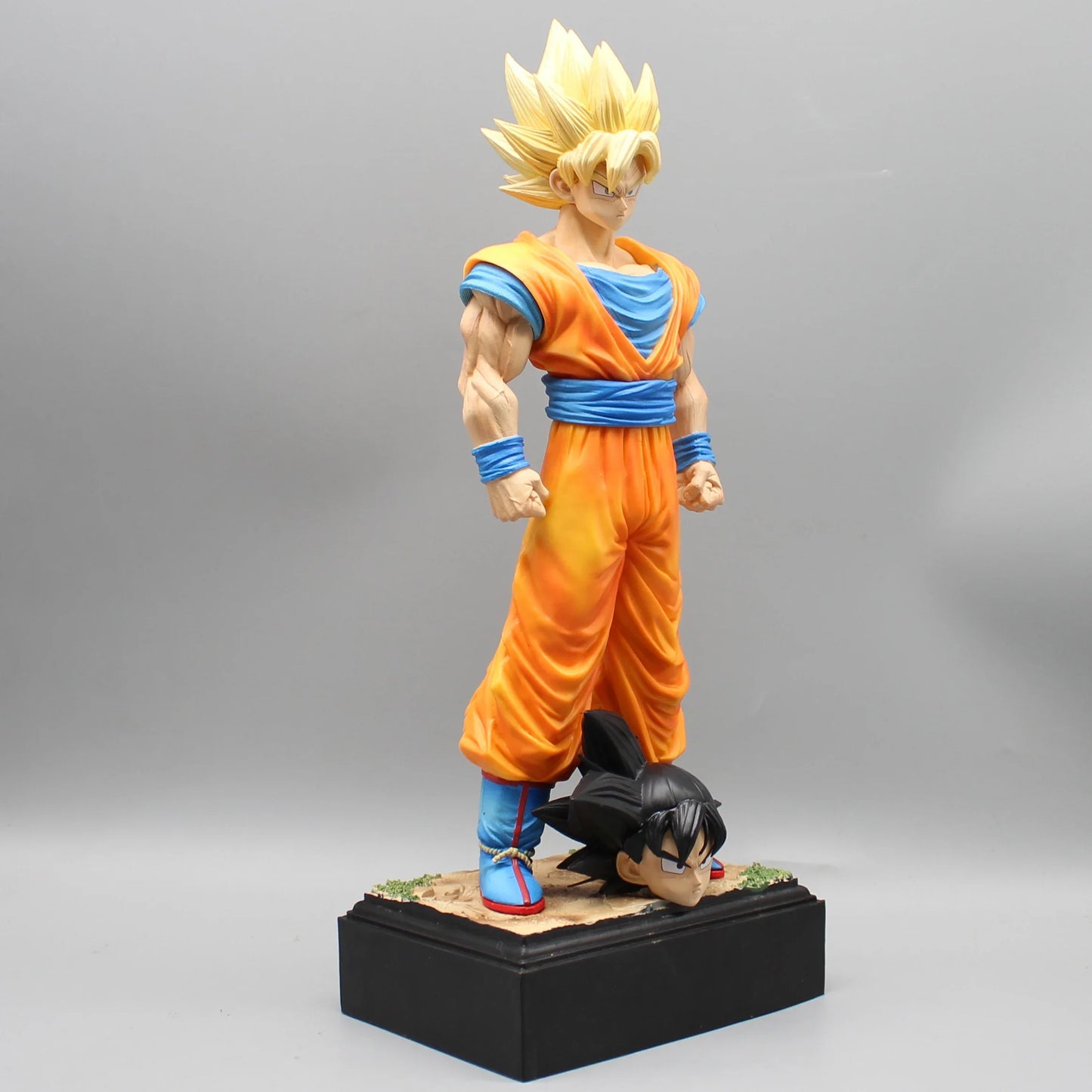 30cm Dragon Ball Z Figures Son Goku Anime Figure 2 Heads Kakarotto Super Saiyan Goku Pvc Statue Model Doll Collection Toys Gifts