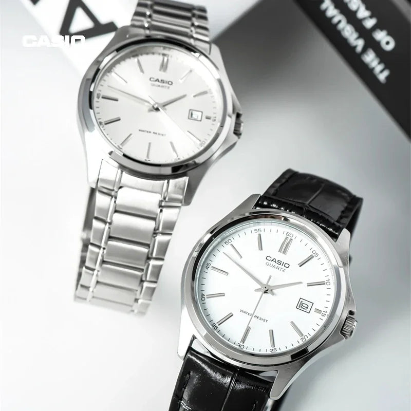 Casio MTP-1303D/1303L Temperament Waterproof Quartz Watch Stainless Steel MEN'S AND WOMEN'S Hands Analog Watch Calendar