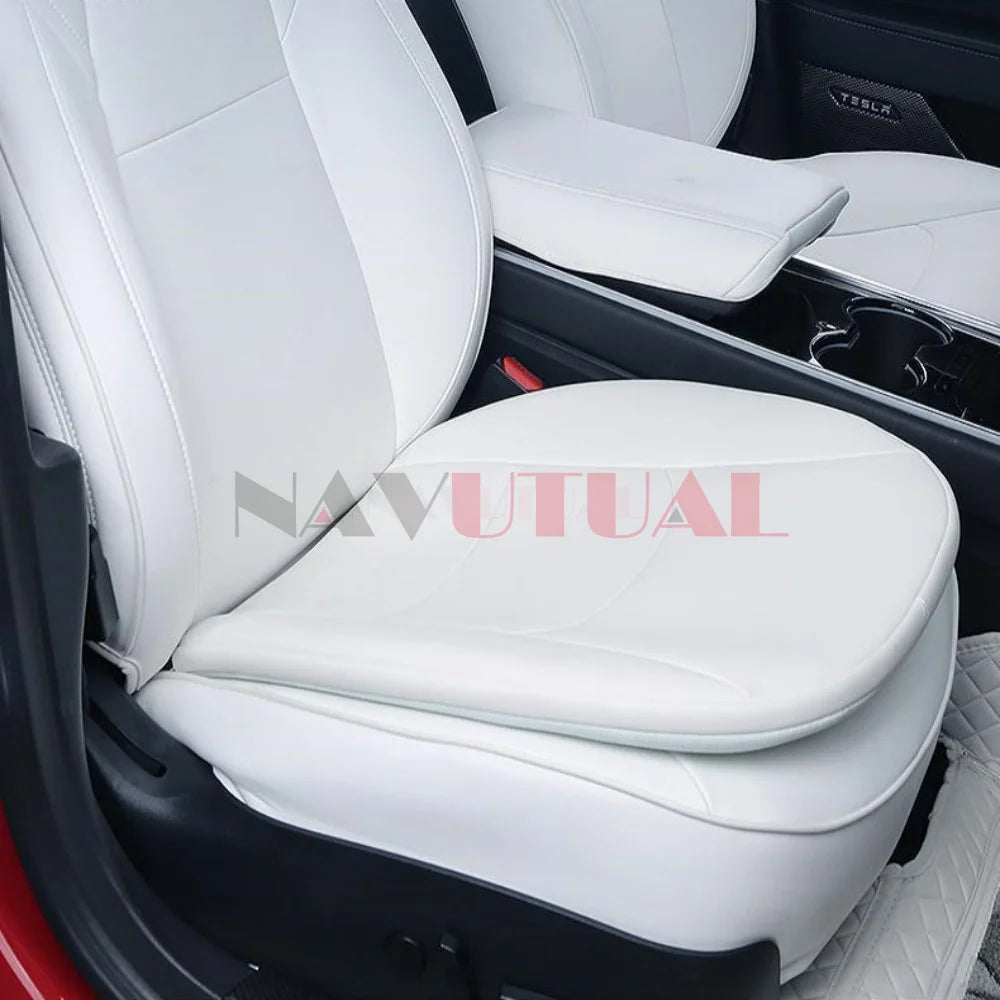 Car PU Leather Cushion, Simple Memory Cotton Cushion, All-Season Universal Seat Cushion For Tesla Model Y 3 S X