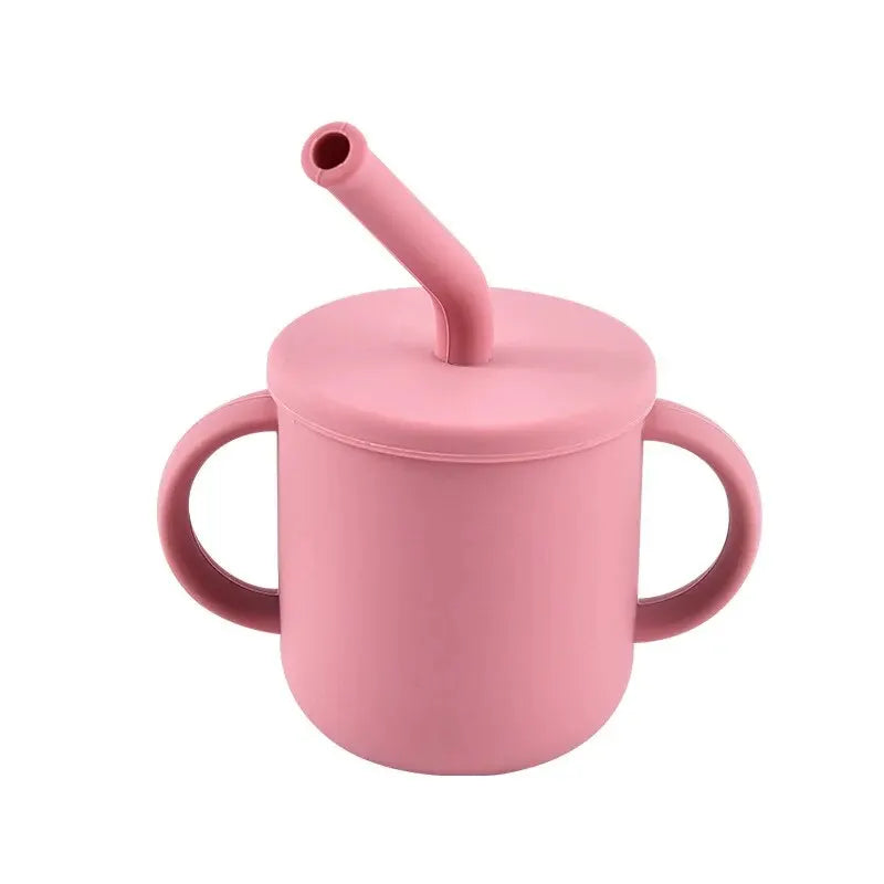 Silicone Cups For Infants And Young Children, Learning And Drinking Water Cups, Double Ear Cups, Endurance Training Cups