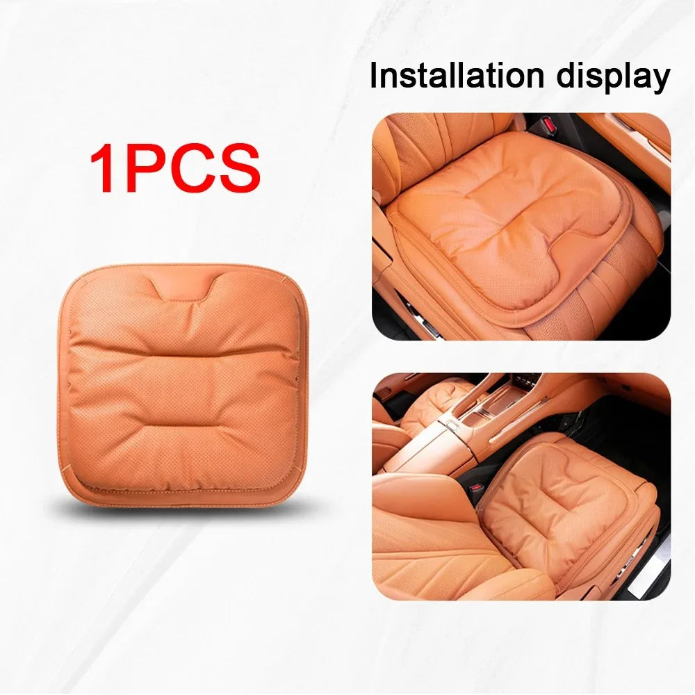 Car Seat Cushion Premium Comfortable Leather Car Seat Cushion Thickened Non-slip Single Piece Front and Rear Seat Cushion