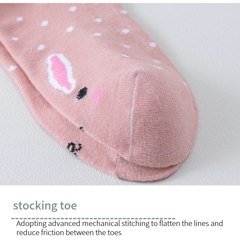 5 Pairs of WOMEN'S Short Socks, Pink Cat Thin, Cute All Season Boat Socks, Slow Top, Fashionable Boat Socks